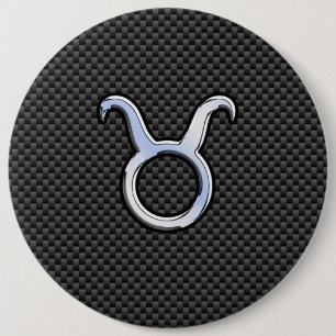 Taurus Zodiac op houtskoolvezelplaat Ronde Button 6,0 Cm