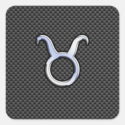 Taurus Zodiac op houtskoolvezelplaat Vierkante Sticker (Voorkant)