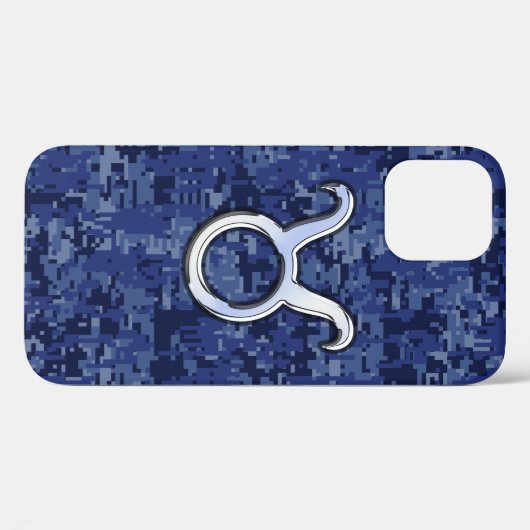 Taurus Zodiac op Navy Blue Digital Camo Case-Mate iPhone Case (Achterkant (horizontaal))