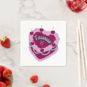 Taurus Zodiac Pastel Hart Verjaardagstaart Servet (Insitu)