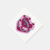 Taurus Zodiac Pastel Hart Verjaardagstaart Servet (Hoek)