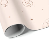 Taurus Zodiac Pattern in Brown and Burgundy Cadeaupapier (Rol Hoek)