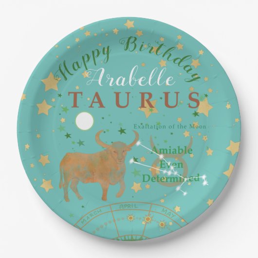 Taurus Zodiac Persoonlijk Papieren Bordje (Voorkant)