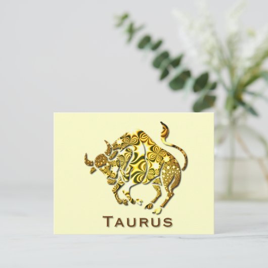 Taurus Zodiac Poscard Briefkaart (Staand voorkant)