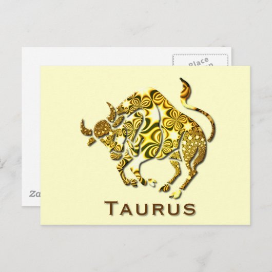 Taurus Zodiac Poscard Briefkaart (Voorkant / Achterkant)