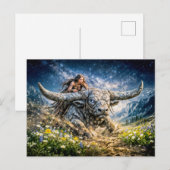 Taurus Zodiac Riding a Mystical Horned Beast Briefkaart (Voorkant / Achterkant)