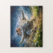 Taurus Zodiac Riding a Mystical Horned Beast Legpuzzel (Verticaal)