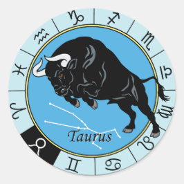 taurus zodiac ronde sticker