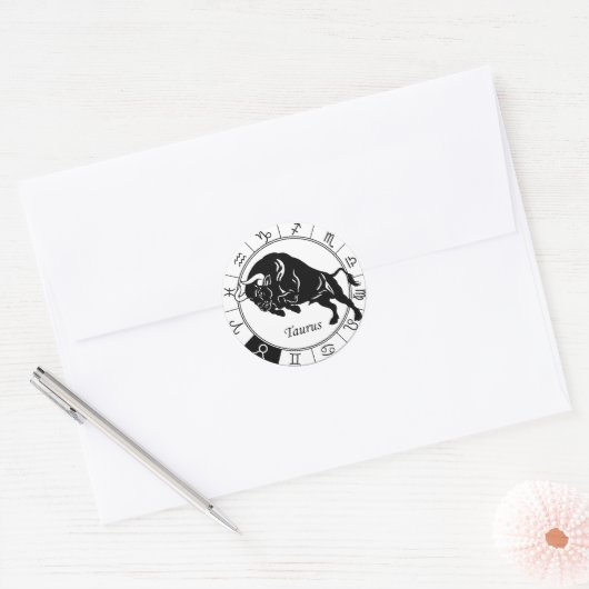 taurus zodiac ronde sticker (Envelop)