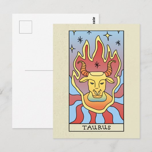 Taurus Zodiac Sign Abstract Art  Briefkaart (Voorkant / Achterkant)