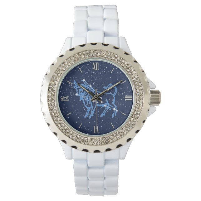 Taurus Zodiac Sign and Constellation Horloge (Voorkant)