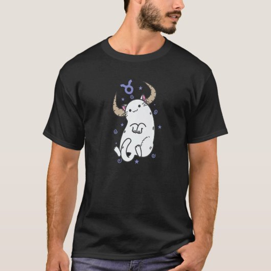 Taurus Zodiac Sign as a Cat Horoscope T-shirt (Voorkant)