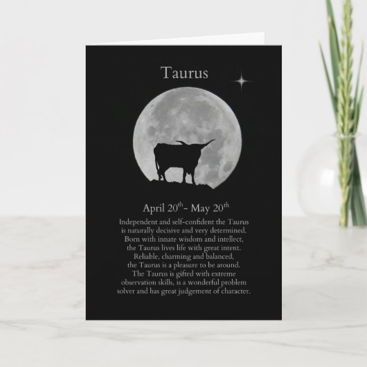 Taurus Zodiac Sign Birthday Kaart (Voorkant)