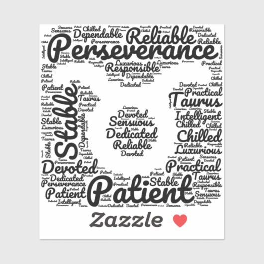 Taurus Zodiac Sign Black Sticker (Vel)