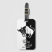 Taurus Zodiac Sign Black & White Bagagelabel (Voorkant (verticaal))