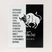 Taurus Zodiac Sign., Black & White Jigzaag Puzzle Legpuzzel (Verticaal)