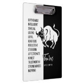 Taurus Zodiac Sign Black & White klembord (Rechts)