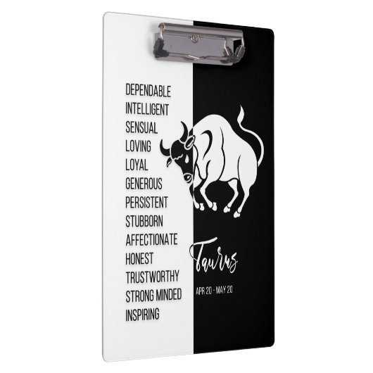 Taurus Zodiac Sign Black & White klembord (Rechts)