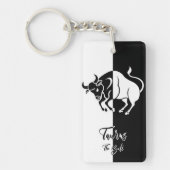 Taurus Zodiac Sign, Black & White Sleutelhanger (Voorkant)