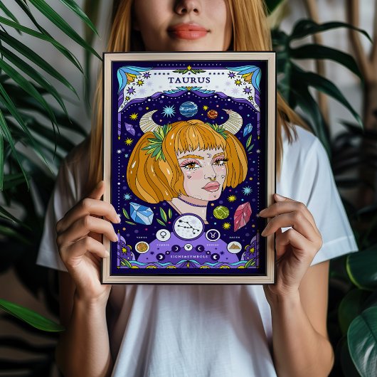Taurus Zodiac Sign BluePoster - Elegant en aards Poster