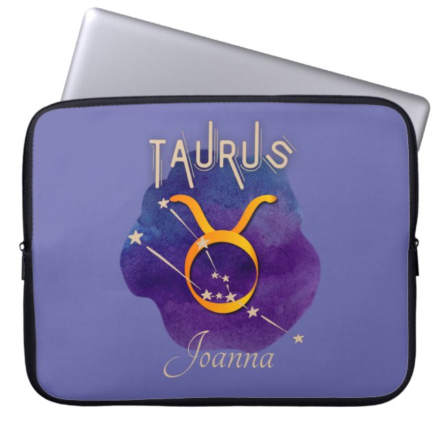 Taurus Zodiac Sign Constellation Laptop Sleeve (Voorkant)