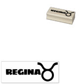 Taurus Zodiac Sign Cool Persoonlijke naam Tekst Rubberstempel (Gestempeld)