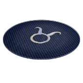 Taurus Zodiac Sign Decor Navy Blue Carbon Fibre Snijplank (Hoek)
