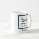 Taurus Zodiac Sign Fun Quote Blue Text Birthday Koffiemok (Voorkant rechts)