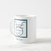 Taurus Zodiac Sign Fun Quote Blue Text Birthday Koffiemok (Voorkant links)