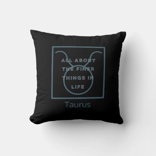 Taurus Zodiac Sign Fun Quote Blue Text Birthday Kussen (Voorkant)