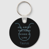 Taurus Zodiac Sign Fun Quote in Blue Text Birthday Sleutelhanger (Achterkant)