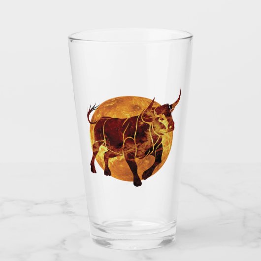 Taurus Zodiac Sign Glas (Voorkant)