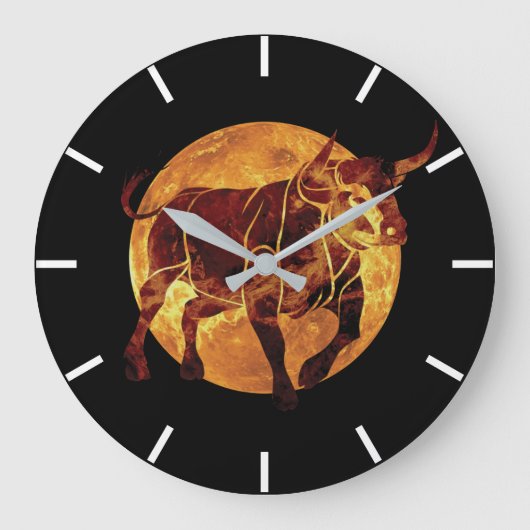 Taurus Zodiac Sign Grote Klok (Voorkant)