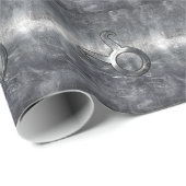 Taurus Zodiac Sign Grunge Distress Silver Style Cadeaupapier (Rol Hoek)