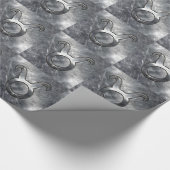 Taurus Zodiac Sign Grunge Distress Silver Style Cadeaupapier (Hoek)