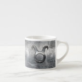 Taurus Zodiac Sign Grunge Distress Silver Style Espresso Kop (Rechts)