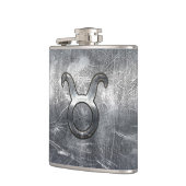 Taurus Zodiac Sign Grunge Distress Silver Style Heupfles (Links)
