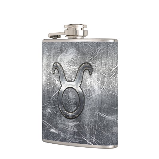 Taurus Zodiac Sign Grunge Distress Silver Style Heupfles (Links)