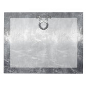 Taurus Zodiac Sign Grunge Distress Silver Style Notitieblok (Voorkant)