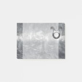 Taurus Zodiac Sign Grunge Distress Silver Style Post-it® Notes (Voorkant)