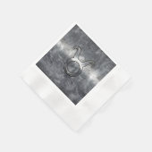 Taurus Zodiac Sign Grunge Distress Silver Style Servetten (Hoek)