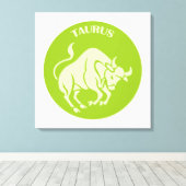 Taurus, Zodiac Sign, Horoscope, Astrology Canvas Afdruk (Insitu (Houten vloer))