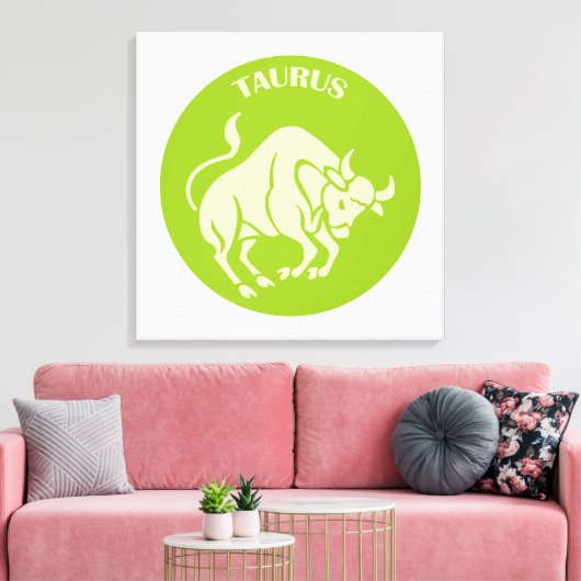 Taurus, Zodiac Sign, Horoscope, Astrology Canvas Afdruk (Insitu (Woonkamer))