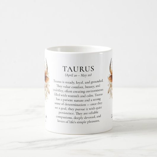 Taurus Zodiac Sign Horoscope Personalized Gift Koffiemok (Center)