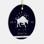 Taurus Zodiac Sign Horoscope Symboolnaam Jaar Keramisch Ornament (Rechts)