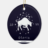 Taurus Zodiac Sign Horoscope Symboolnaam Jaar Keramisch Ornament (Links)