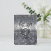 Taurus Zodiac Sign in Grunge Distress Style (Staand voorkant)