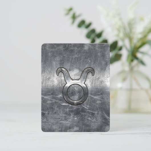 Taurus Zodiac Sign in Grunge Distress Style (Staand voorkant)
