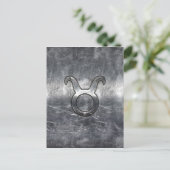 Taurus Zodiac Sign in Grunge Distress Style Briefkaart (Staand voorkant)