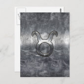 Taurus Zodiac Sign in Grunge Distress Style Briefkaart (Voorkant / Achterkant)